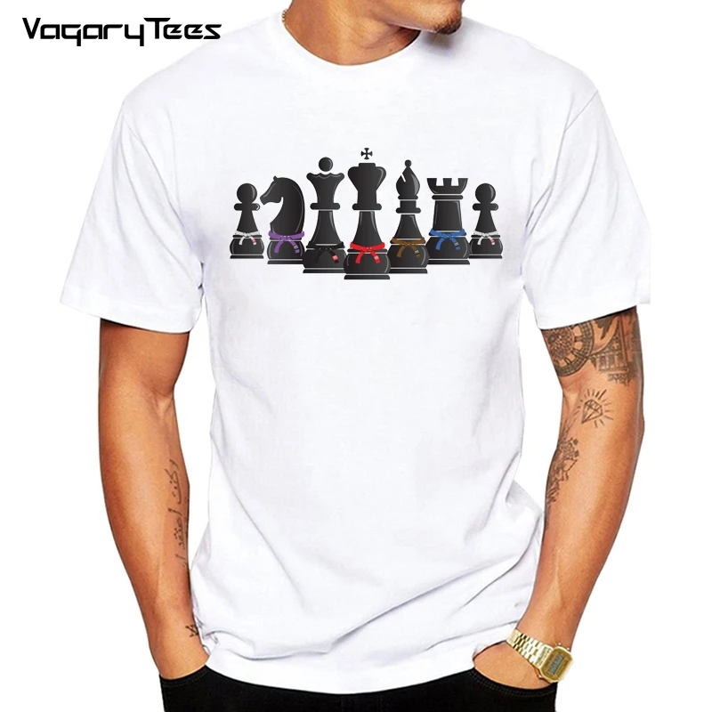 New Fashion Jiu-jitsu Human Chess with bjj belts Print Men T-Shirt Hipster The Master Tee Short Sleeve O-Neck Casual Tops