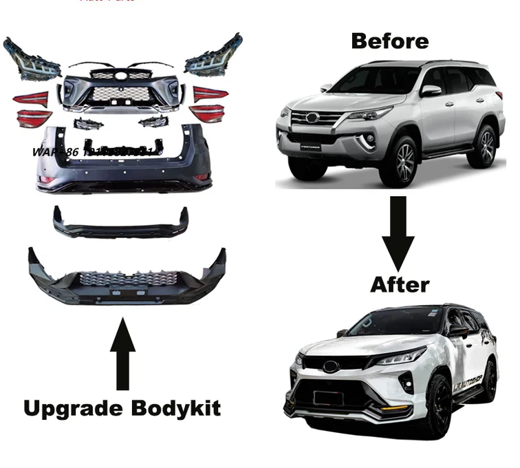 

YO TA Front & Rear Bumper & Grille Side Upgrade for 2015-2020 for Fortuner to 2021 Gr Sport Fortuner New Condition