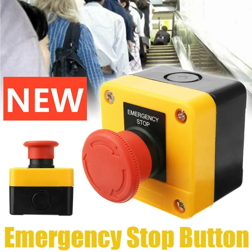 Red Mushroom Emergency Stop Push Button Switch NO / NC Waterproof 240V 5A