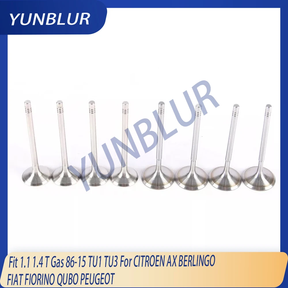 

Engine 4x Intake & 4x Exhaust Valve Kit Fit 1.1 1.4 T Gas 86-15 TU1 TU3 For CITROEN AX BERLINGO FIAT FIORINO QUBO PEUGEOT