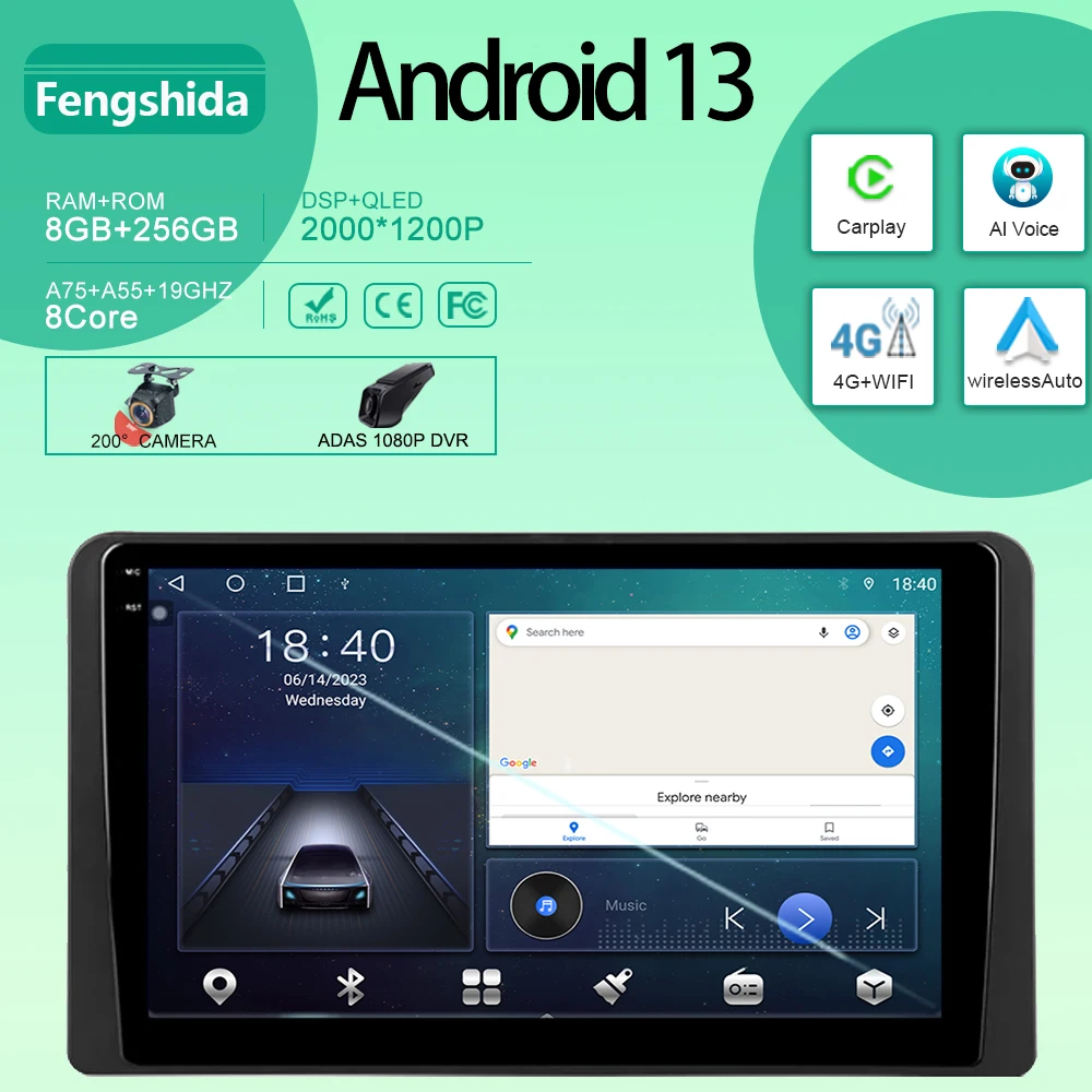 

Автомагнитола для Honda Stepwgn 6, 2022, Android, стерео, головное устройство, мультимедийный плеер, GPS-навигация, Carplay, QLED, Wi-Fi, No 2din, DVD