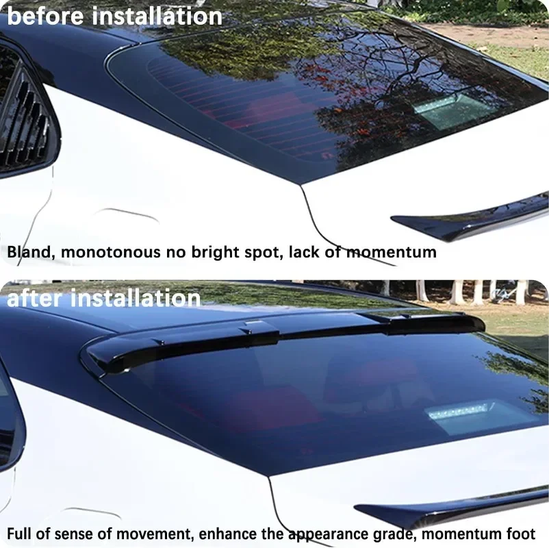 Roof Spoiler for 2018-2023 Toyota Camry M Style, ABS Rear Window Top Wing Splitter, Gloss Black - Image 6