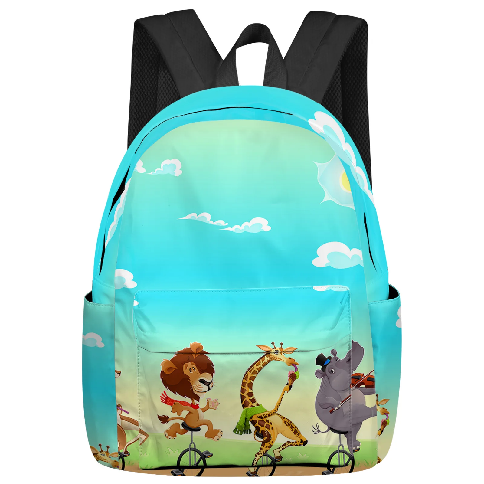 

Deer Lion Giraffe Hippo Circus Backpack School Bags For Teenager Girls Bookbag Men Backbag Shoulder Bag Laptop Mochila