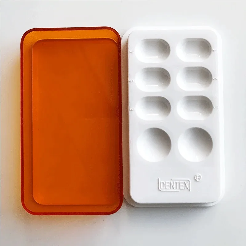 Dental 8-hole Oral Equipment Shading Box Aesthetic Resin Shading Box Dental Department with Lid Placement Box Dental Tools