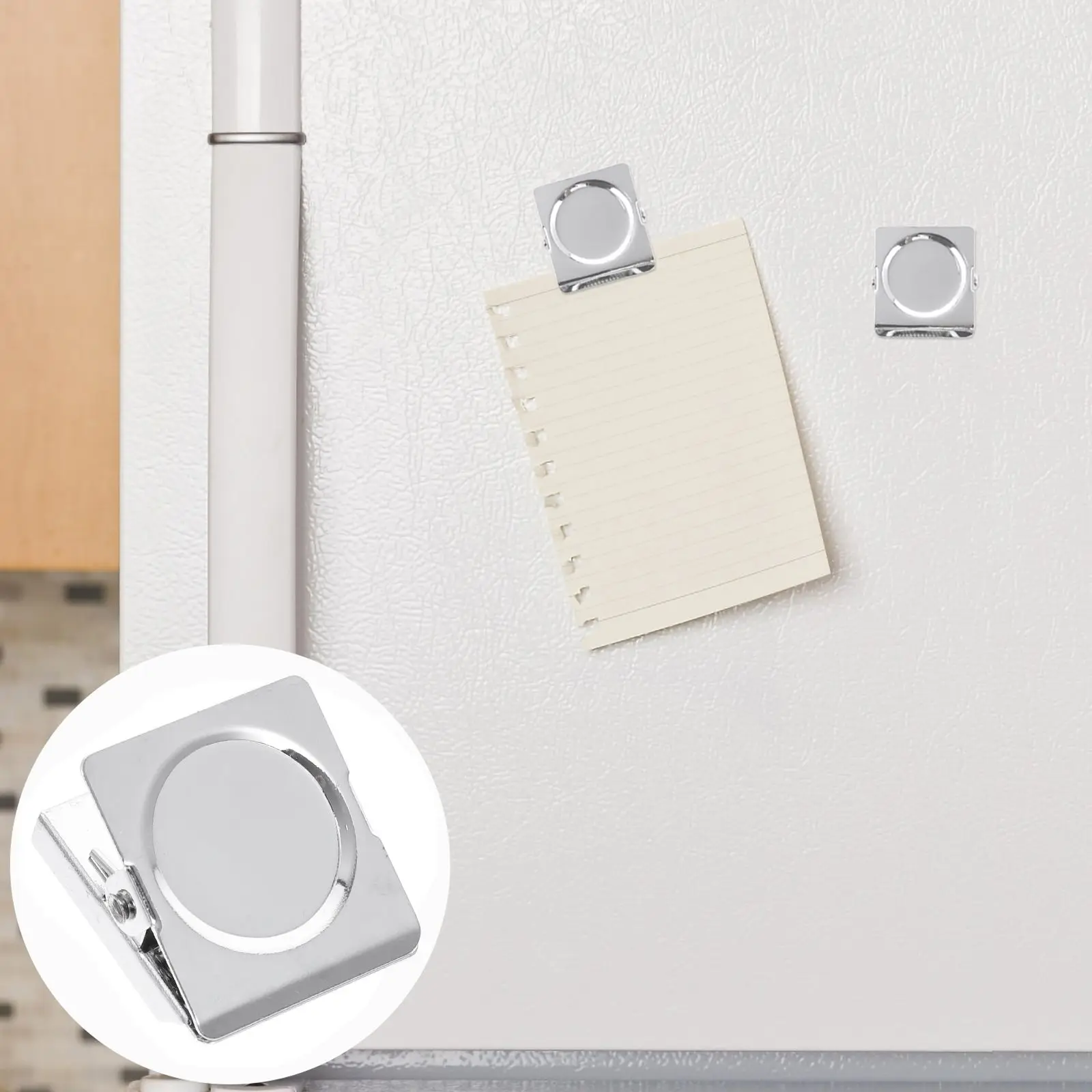6 Pcs Clips For Calendars Memo Fridge Paper Clips Stainless Steel Heavy Duty Clip Refrigerator Tongs Whiteboard