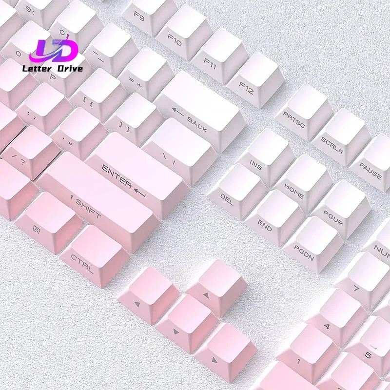 New 133+ Keys Double Shot Shine Through Keycaps Peach Pink Side Print PBT Keycaps Cherry Profile for MX Switches Gaming Keyboard — product photo 1 of 1