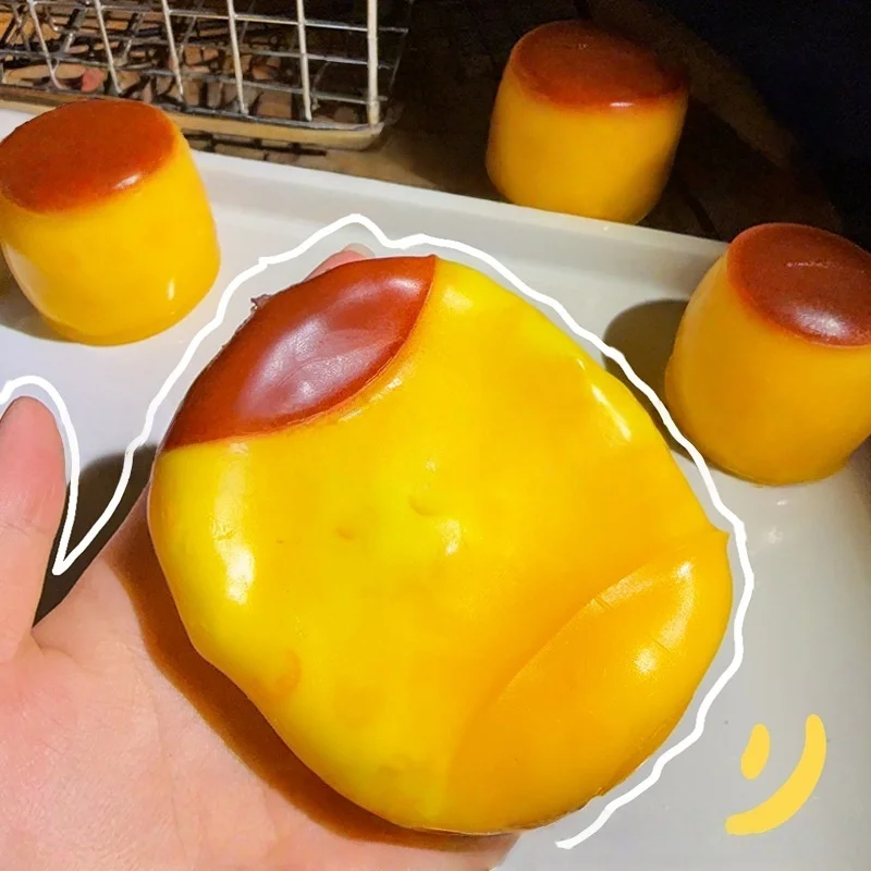 Karamellpudding-Knusper-Formbarer Stressball-Fidget-Ornament, Knusprige Quetschblöcke Gefüllt mit ASMR Anti-Stress-Ornament für Erwachsene