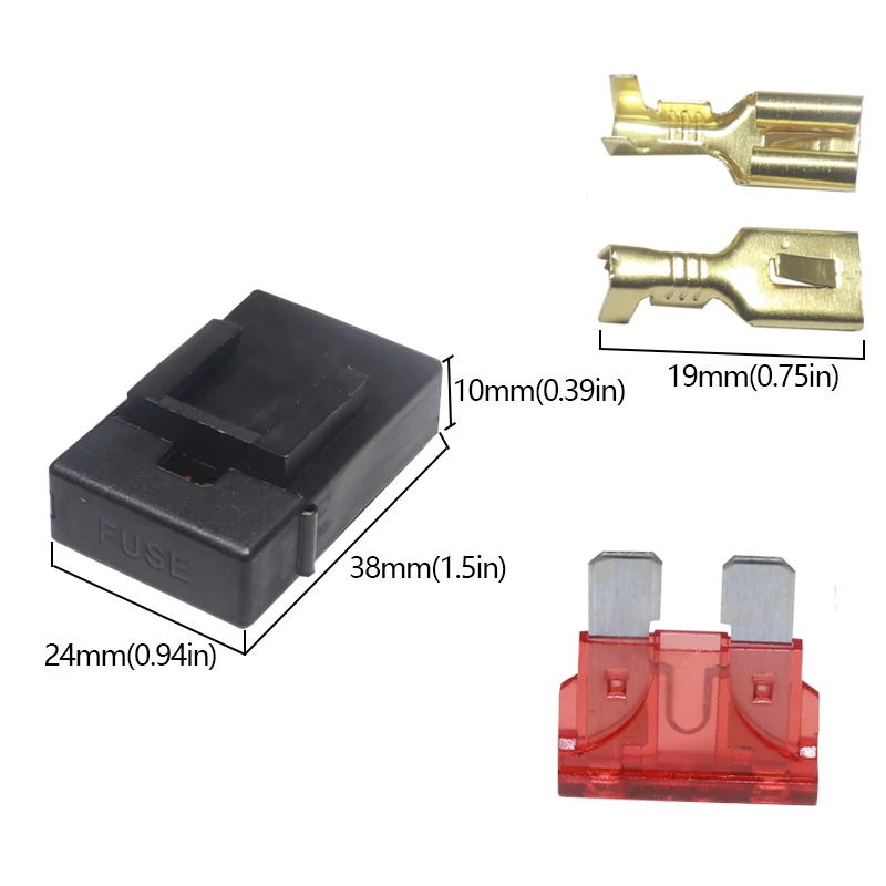 【5Set】 Fuse Holder with Crimp Terminal Middle Fuse for Car Auto Connector