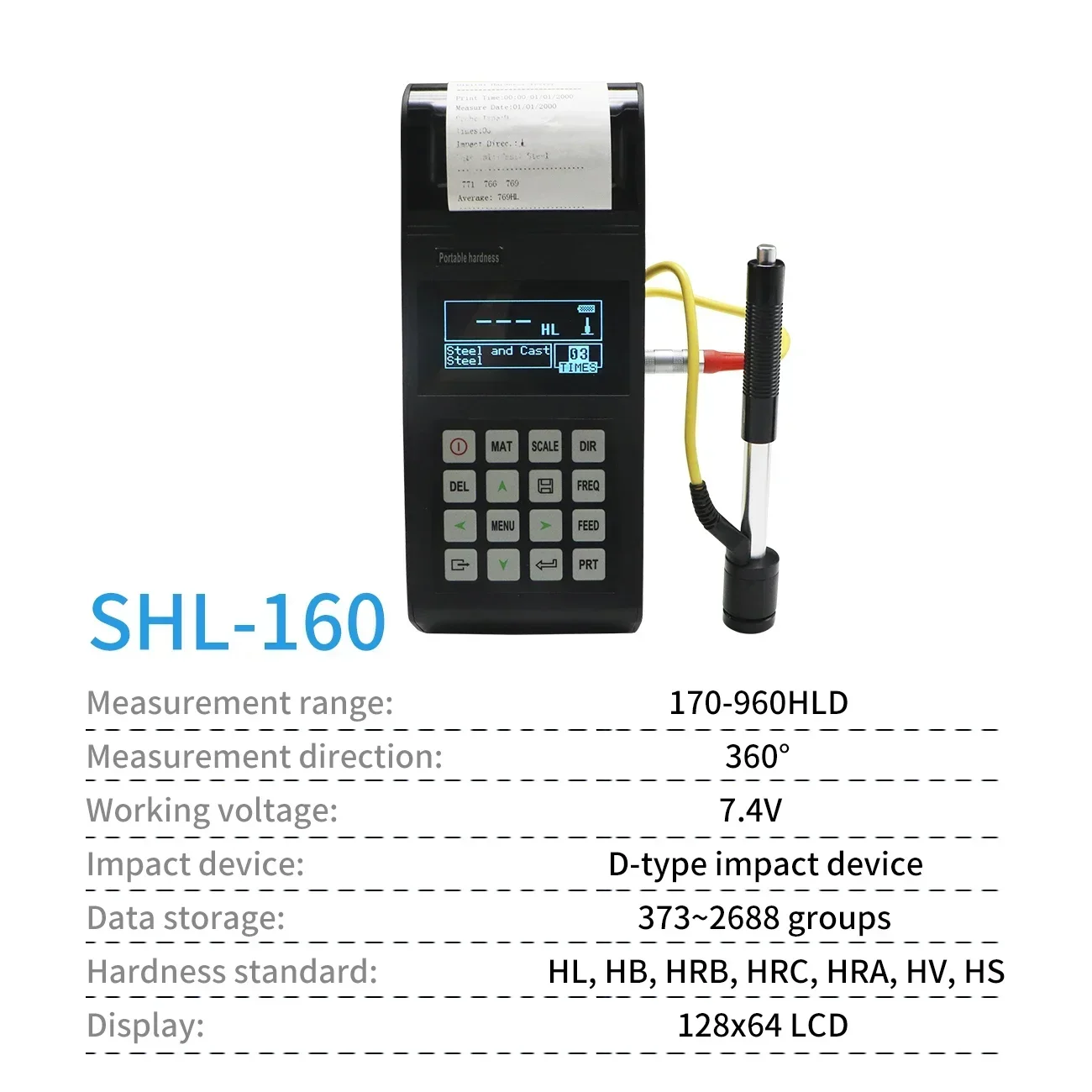 SL-160 Portable Digital Leeb Hardness Tester LCD Display High Precision Hardness Tester With Black Box