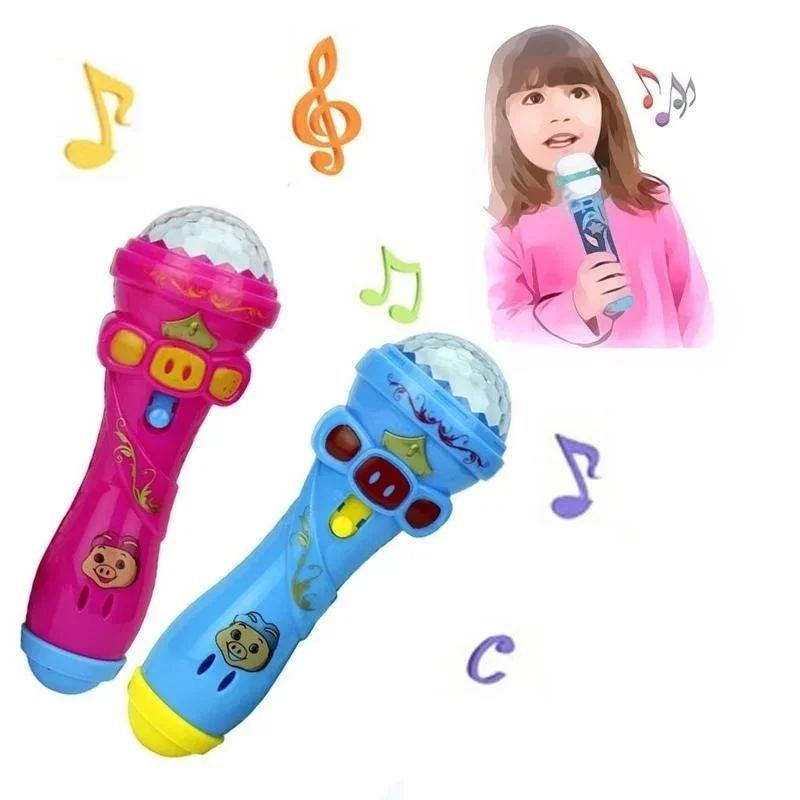 6 Inch LED Projection Microphone Flash Microphone Light Up Children Toys Kids Gift Led Party Random Shipment