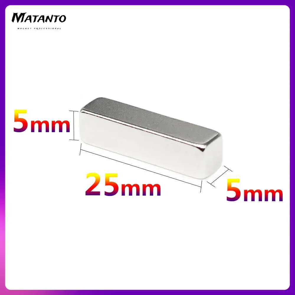 2~100pcs 25x5x5 mm Block Powerful N35 Magnet 25mmX5mm Sheet Permanent Magnets 25x5x5mm Neodymium Magnetic  Strong 25*5*5