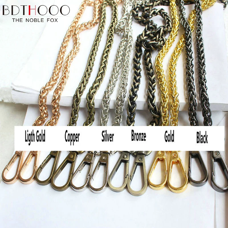 120cm Metal Chain For Shoulder Bags Handbag Buckle Handle DIY Strap Accessories Hardware Replacement Belt Iron