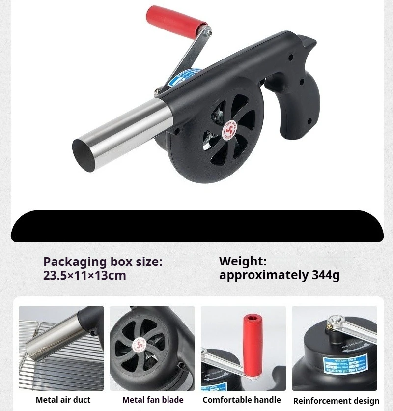 Portable Hand Cranked Blower High Airflow Fire Starter Tool For Outdoor Barbecue Camping Grilling Small Wind Maker Blow Iron