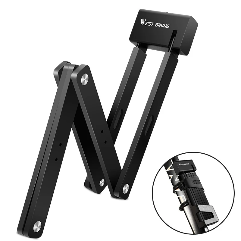 Foldable Lock Strong Security Anti-theft Cycling Lock Electric Motorcycle MTB Steel Alloy Scooter Safe Cycling