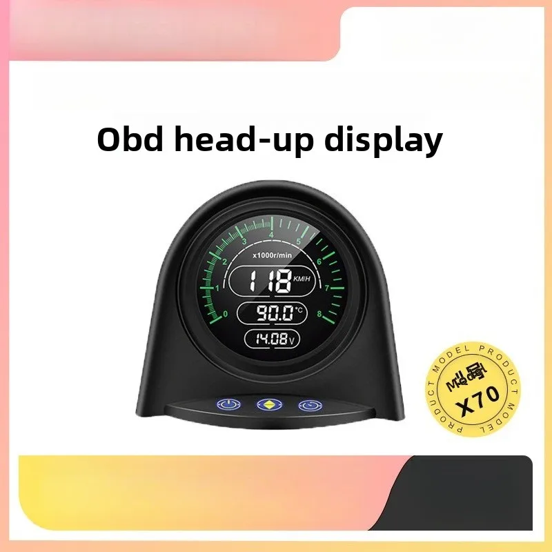

OBD Скорость автомобиля Температура воды и вольтметр Сигнализация превышения скорости Автомобильный HUD Проекционный дисплей Интеллектуальная приборная панель