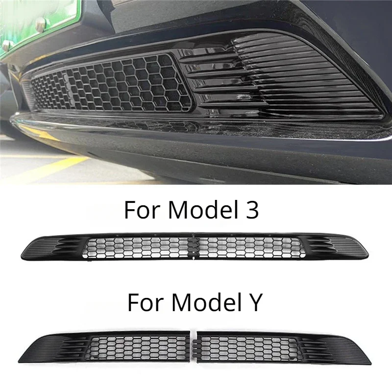 For Tesla Model 3/Y Air Intake Insect Proof Net Split Front Bumper Inlet Protective Mesh Cover Car Modification Accessories 2024