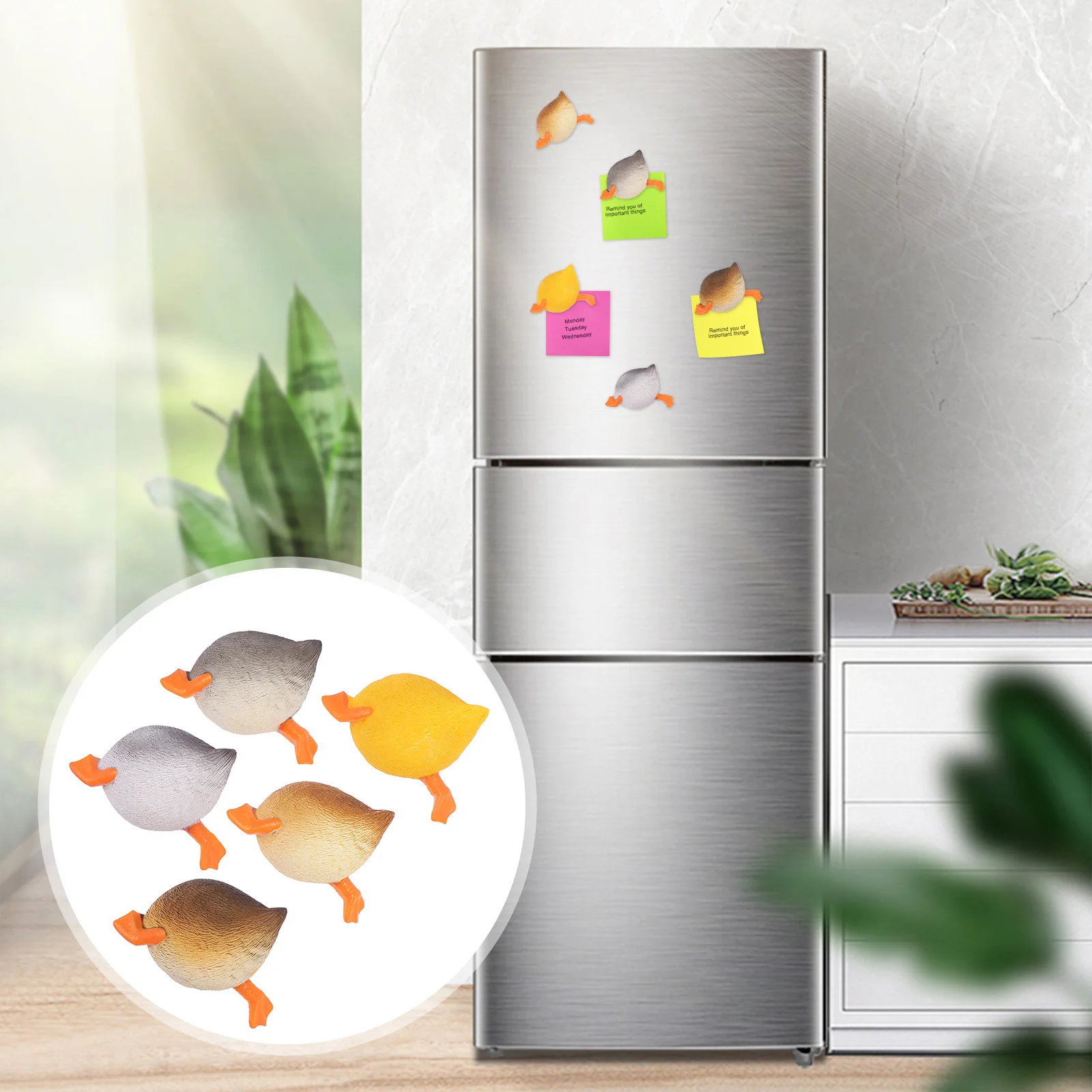 

5Pcs Cartoon Butt Magnets Duck Shape Fridge Magnet Decor for Refrigerator Office School Use Holds Notes Photos Messages