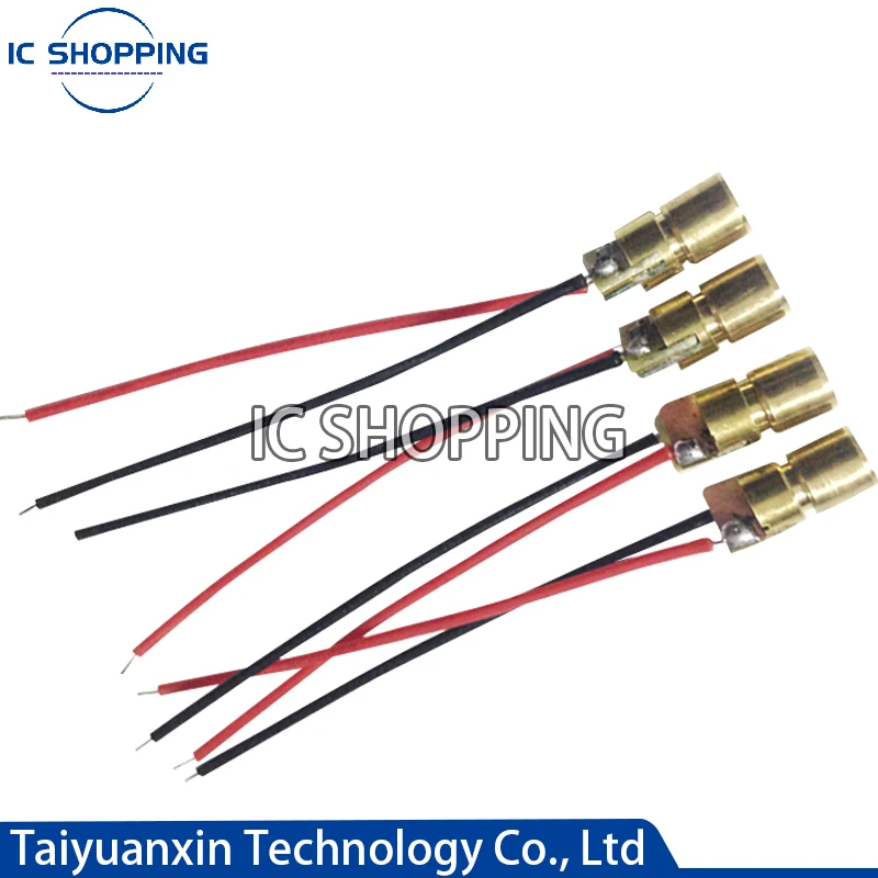 10PCS 3v-5v 650nm Adjustable Mini Laser Sensor Module 5MW Arduino Red Laser Spot Diode Copper Head Level Meter Ground Wire Meter