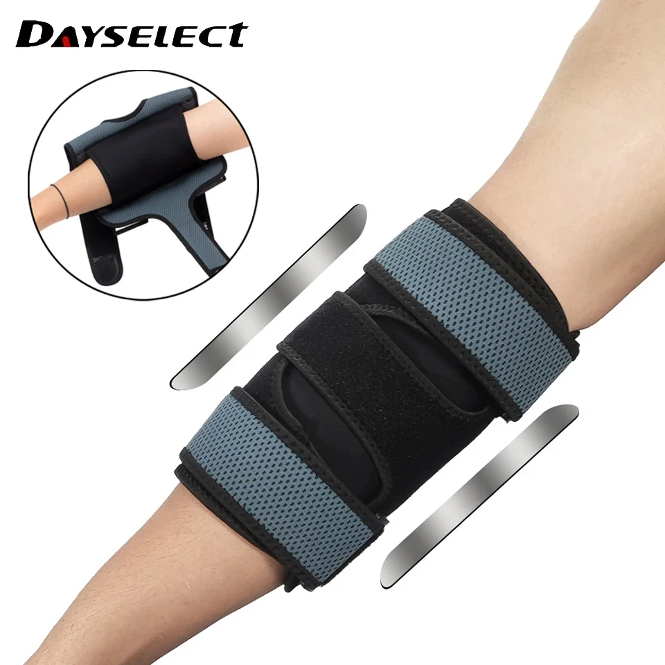 1Pcs Elbow Brace Night Elbow Sleep Support Stabilizer With 2 Removable Metal Splints For Cubital Tunnel Syndrome Tendonitis