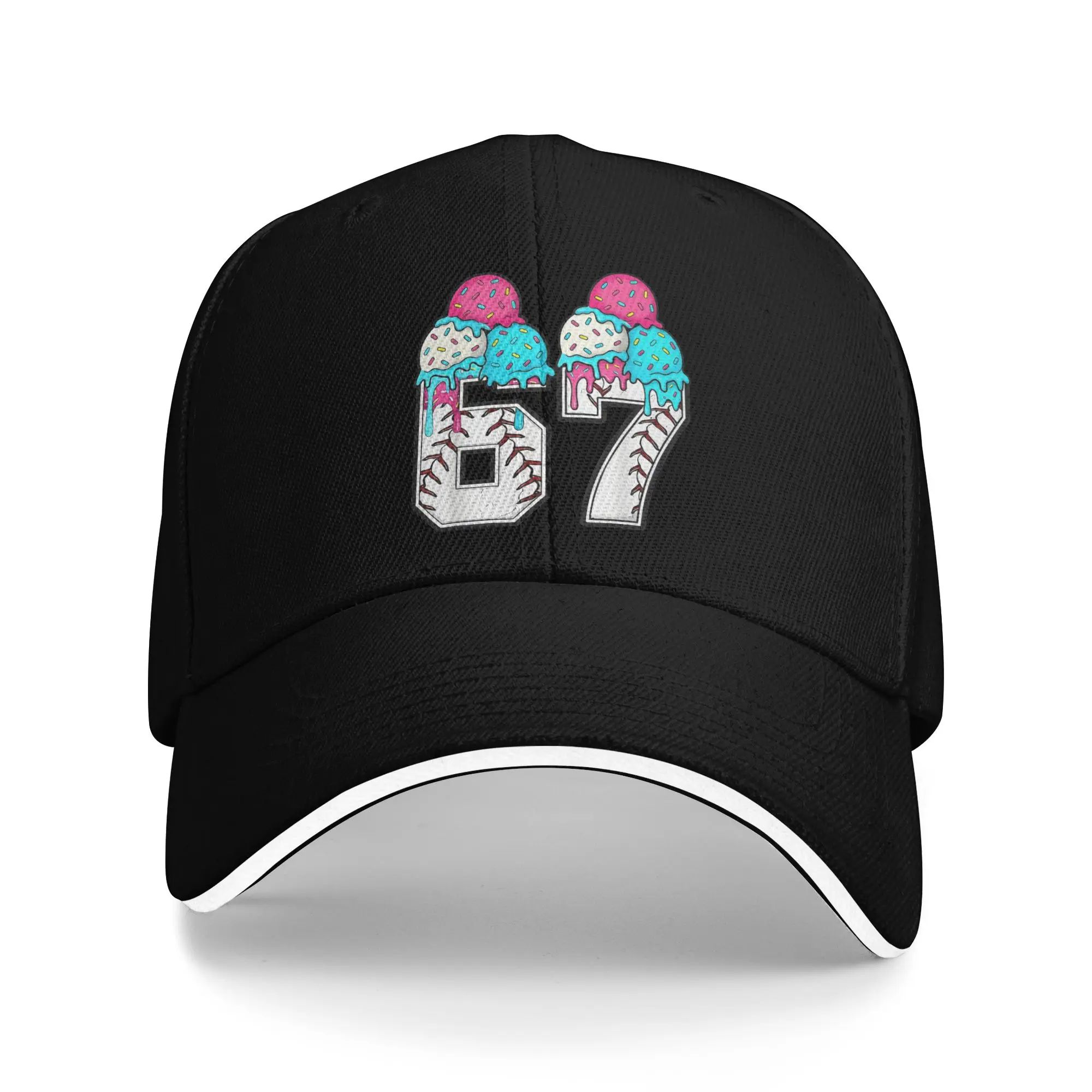 Six Seven Baseball Ice Cream Drip Cool Meme 67 Baseball Caps Hip Hop  Sandwich Caps Unisex Polyester Caps Hat Travel Gift