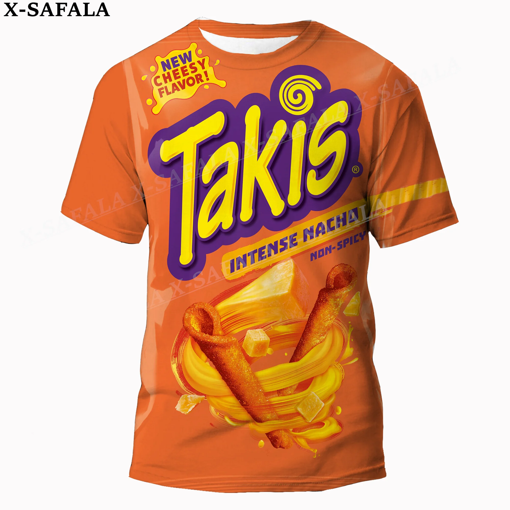 Novelty Funny Chips Takis Food Customized 3D Prints High Quality Milk Fiber T-shirt Round Neck Men Female Casual Tops-5