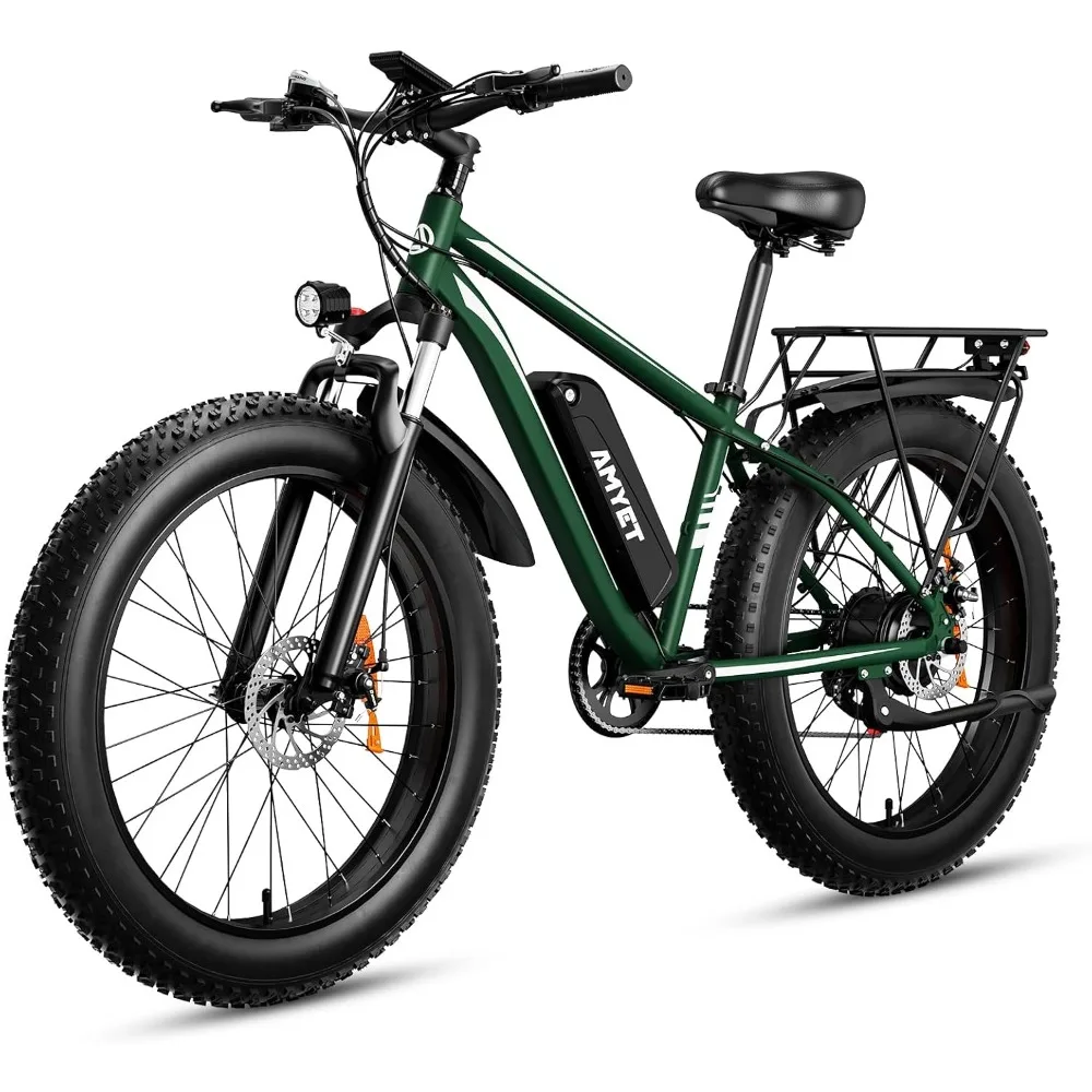 Electric Bike 1000W/Peak 1500W 48V 15AH Battery Electric Bike 26 Inch Fat Tire Mountain 32mph 7 Speed Gear Dual Shock Absorber