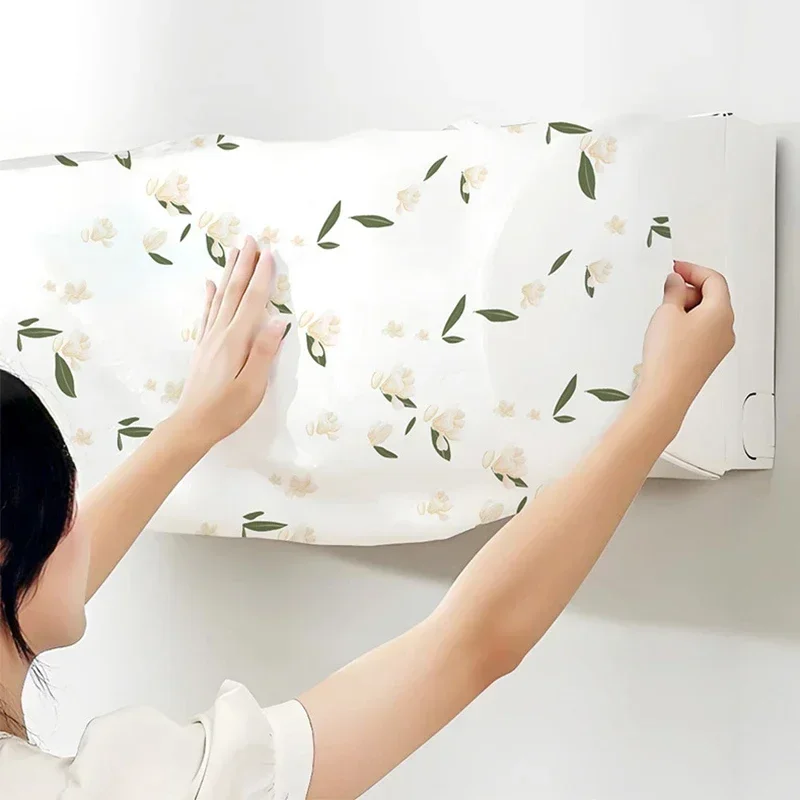 1Pc Random Color Air Conditioner Dust Cover | Universal Minimalist Creative Cartoon Washable Fan Cover Air Conditioner Cover