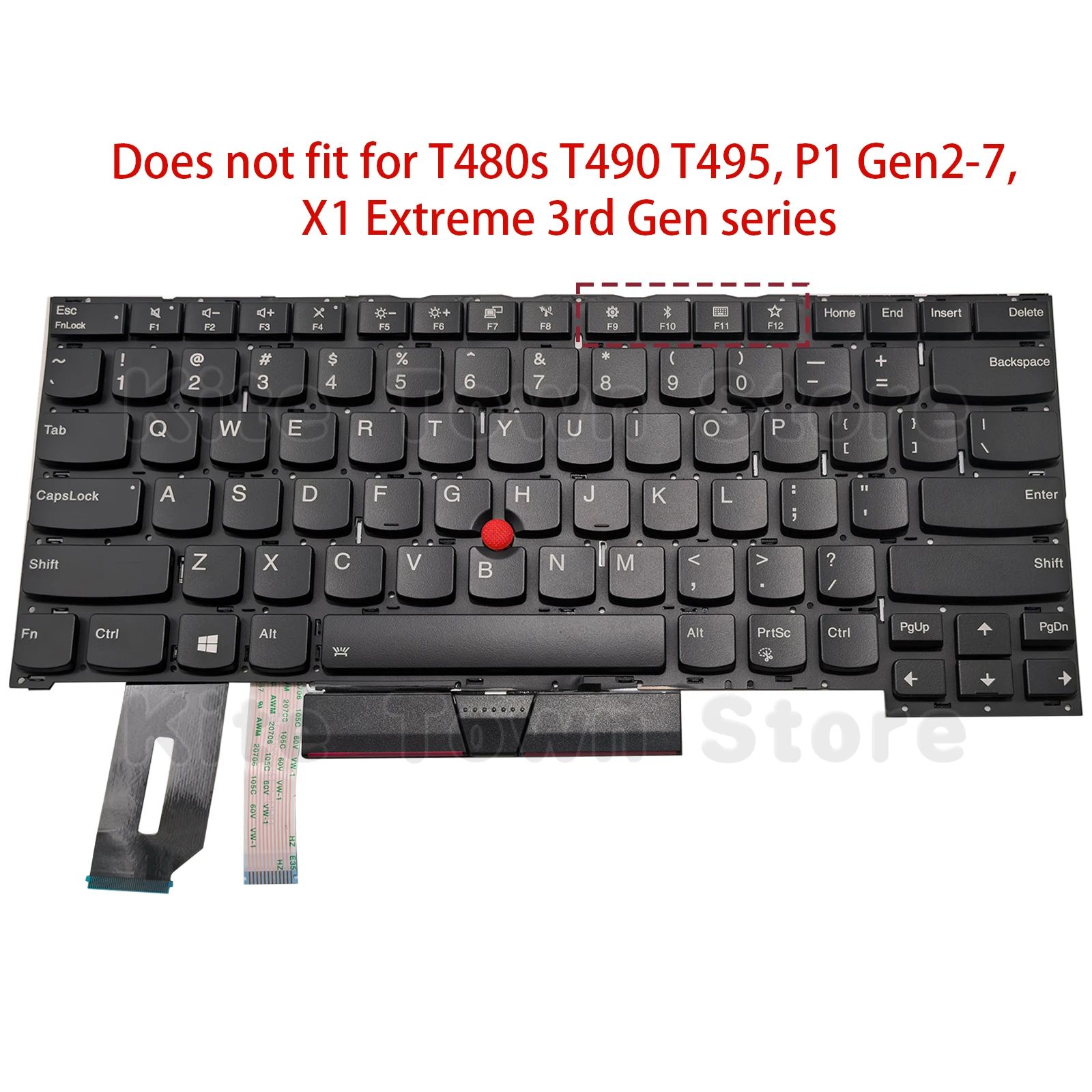New US Layout Laptop Keyboard Backlit for Lenovo Thinkpad T490s T495s P1 Gen 1 Gen 2 X1 Extreme 1st Gen 2nd Gen with TrackPoint