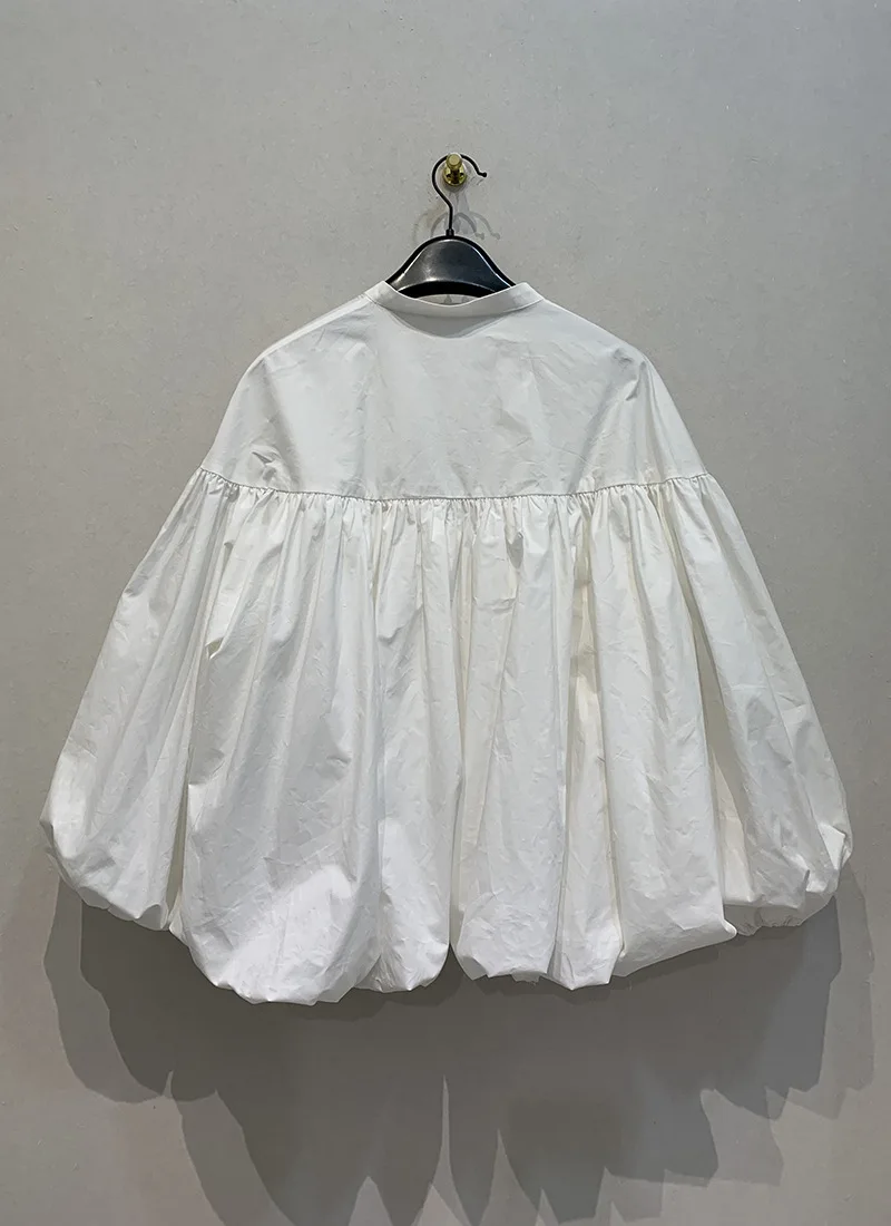 Preppy Style Sweet French Literary Women Clothing Simple Moda Profile Japan Blouses Slim Soft Ruched Big Swing Exquisite Shirt