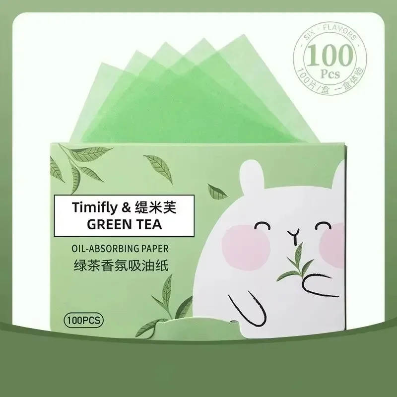 

New Facial Absorbent Paper Face Wipes Matcha Anti-grease Paper Oil Absorbing Sheets Cosmetics Makeup Facial Cleaning Tools