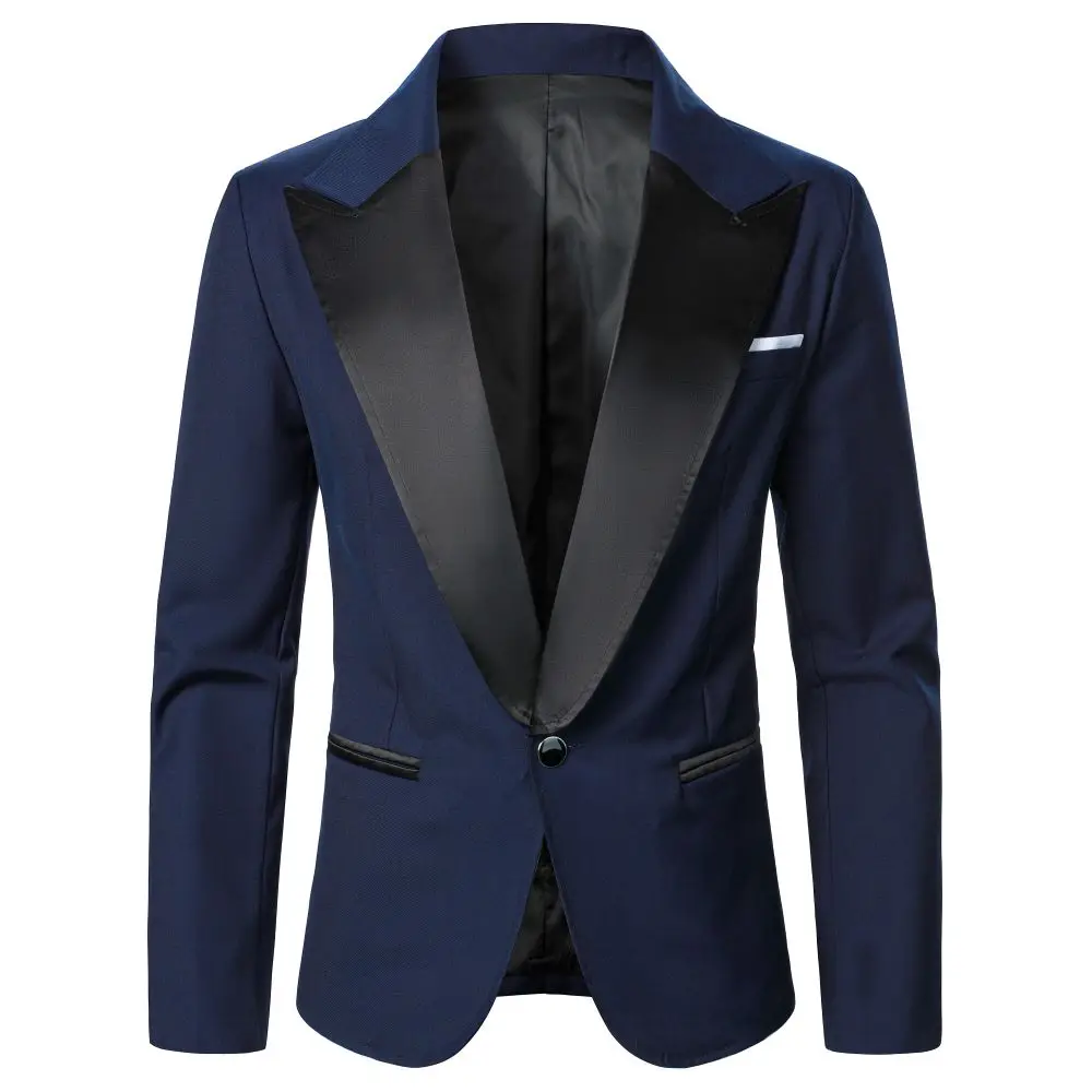 Jaqueta casual de terno estilo empresarial masculino, blazer de casamento, jantar, funcionário de escritório, reunião roupa diária, trabalho