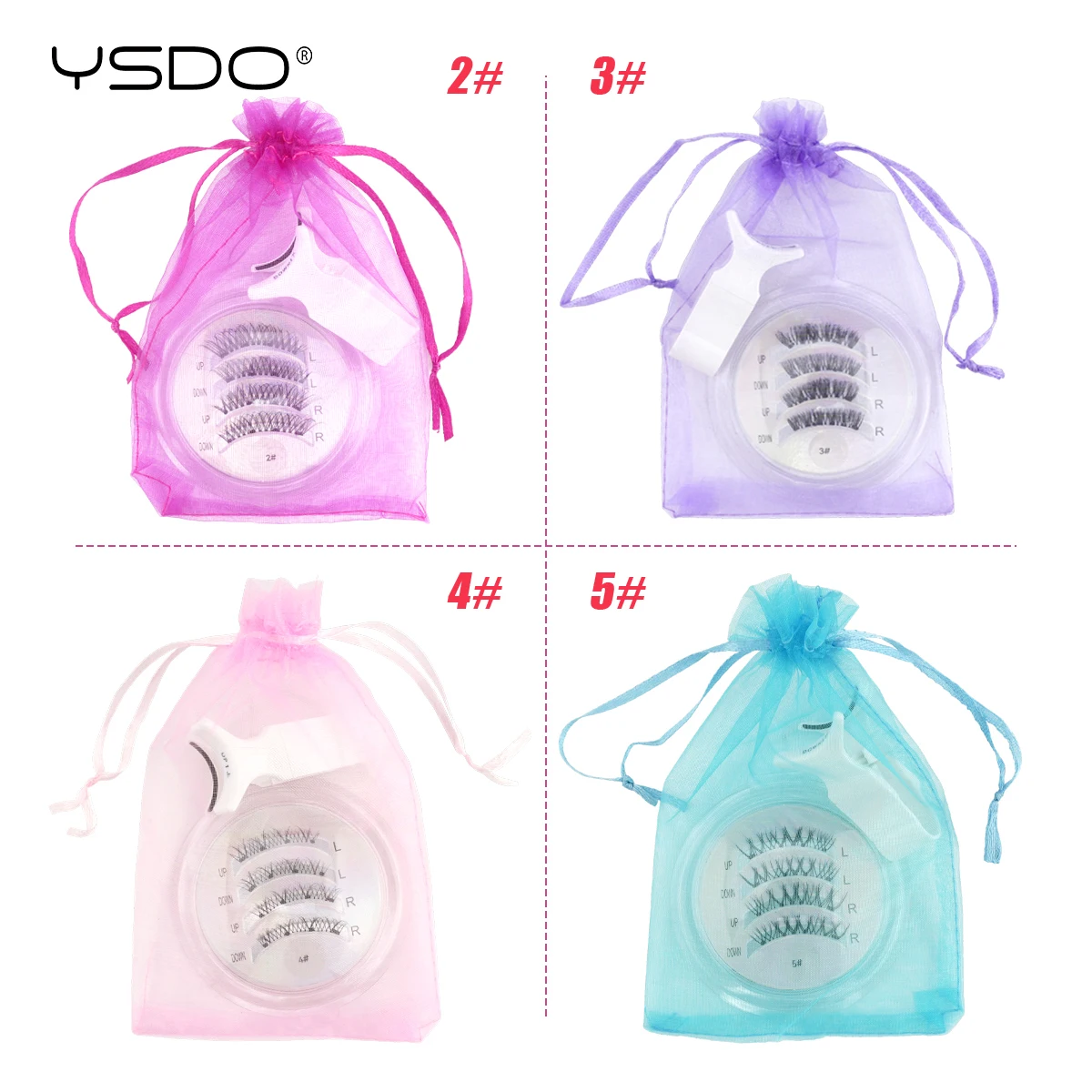 YSDO جديد رموش مغناطيسية تمديد مجموعة 1 أزواج قابلة لإعادة الاستخدام لا حاجة للغراء الرموش الصناعية مع الملقط المغناطيسي مجموعة أدوات مكياج #2