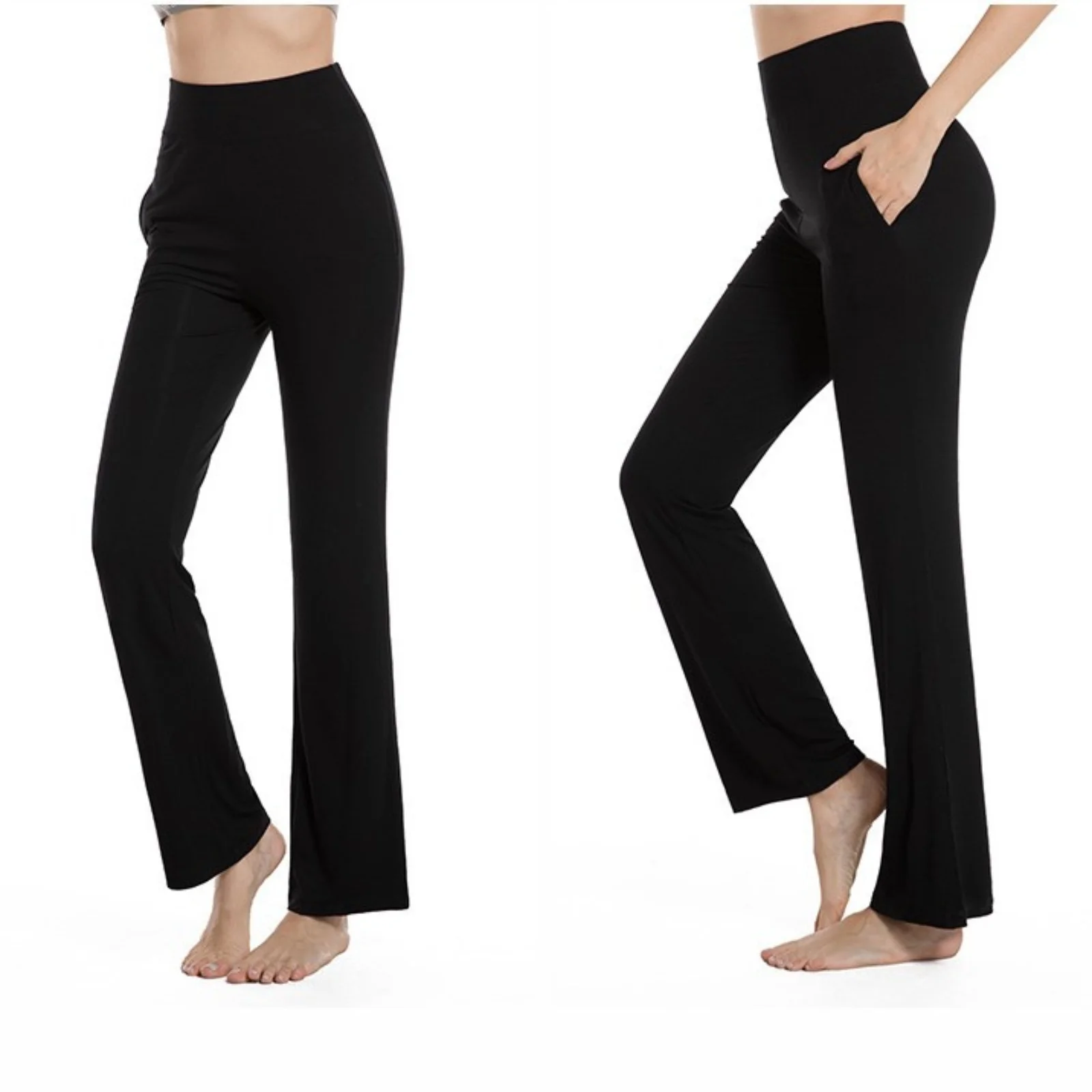 Yoga Pants Women Modal High Waist Micro Fitness Pants Running Sports Solid Colour Yoga Pants