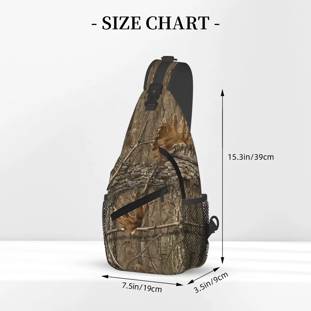 Camouflage Real Tree Realtree Hunter Camo Pattern Chest Bag Men Sling Crossbody Backpack Chest Bag Hiking Daypack Shoulder Bag