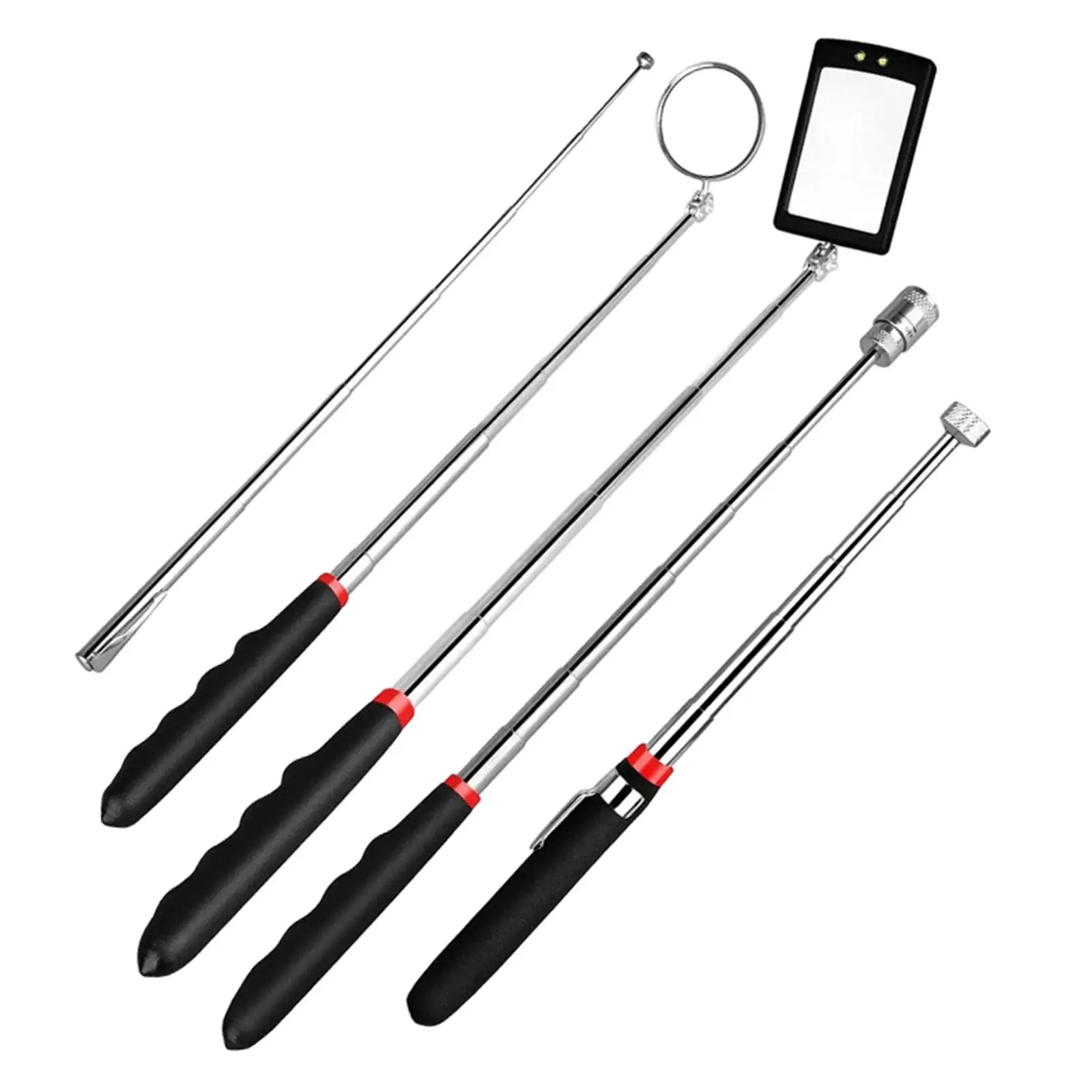 

5 Pieces Magnetic Telescoping Grabber Tool Comfortable Grip Multipurpose 360 Swivel Head Adjustable Inspection Mirror for Men