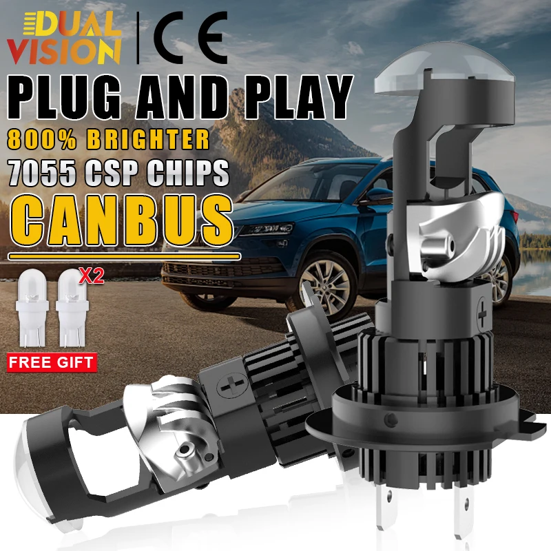 

Светодиодный объектив проектора H7 1500000 LM Автомобильная фара PLUG&PLAY Светодиодный мини-проектор H8 H9 H11 9005 9006 Фара дальнего ближнего света Светодиодные лампы