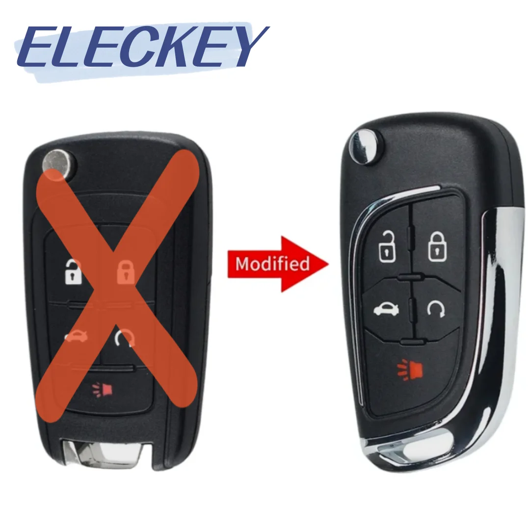 

Remote Key Case Fob 5 Buttons Flip Folding Key Shell For CHEVROLET Cruze Aveo Camaro Equinox Malibu Spark Volt HU100 Blade