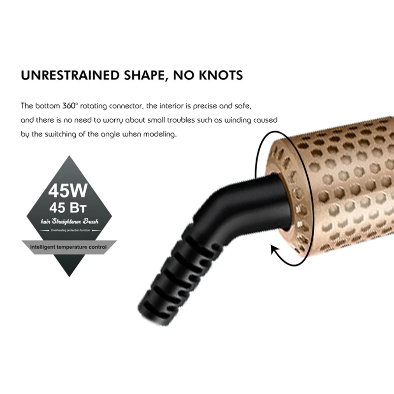 Cepillo alisador cabello con 5 ajustes temperatura, calentamiento rápido y peine antiescaldaduras, envío directo