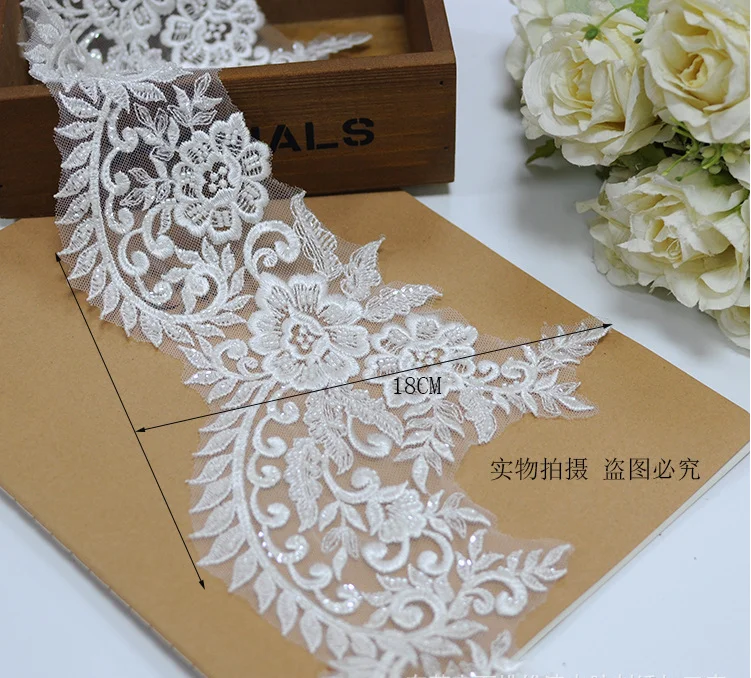 أغسطس منتج جديد سين سلسلة مسمار حبة الترتر التطريز العروس غطاء الرأس الملحقات مع العرض 18 سنتيمتر #6