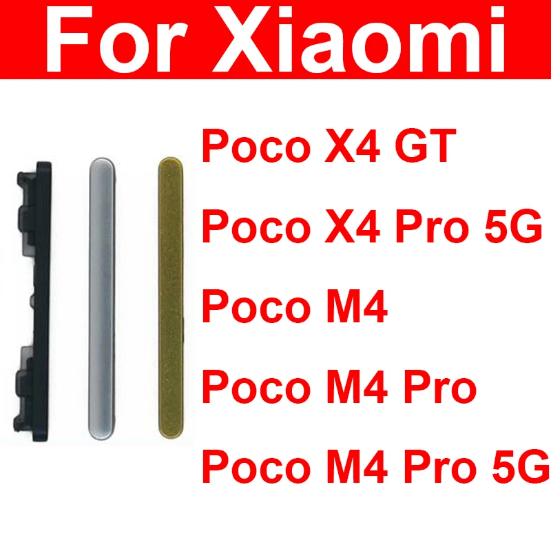 For Xiaomi Poco Pocophone X4 GT X4 Pro M4 M4Pro 5G Power Voume Side Button Volume Audio Control Side Key Buttons Parts