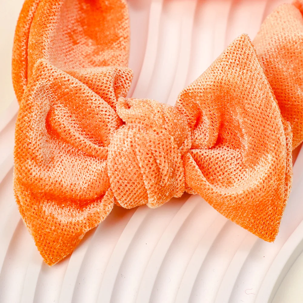 เด็ก Bow Headbands สาว Headwrap ทารกแรกเกิดกํามะหยี่ Turban สําหรับเด็กอุปกรณ์เสริมผมทําด้วยมือเด็กฤดูหนาว WARM Hairband