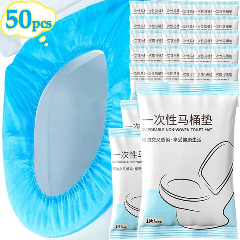 يمكن التخلص منها غير المنسوجة مقعد المرحاض يغطي ، حصيرة مرنة عالية ، منصات ورقة مقاوم للماء للحمام ، السفر ، الفندق ، جديد