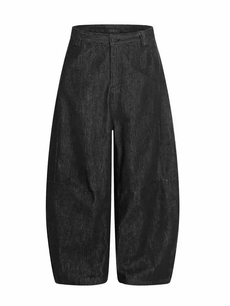 Feminino preto goth y2k emo jeans vintage harajuku baggy faca dobrada jean calças japonês 2000s estilo oversize denim 2025