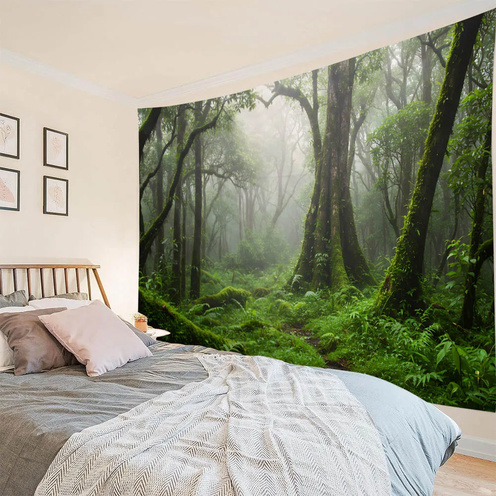 Forest Landscape Tapestry - Vitality & Tranquility Wall Decor for Living Room Bedroom Office Home Party Interwoven Art Decor
