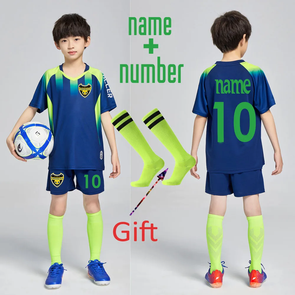 Child Soccer Jerseys Sets Boys&Girls Football Shirts Sportswear Youth kids Football Training Uniforms Tracksuits with Socks