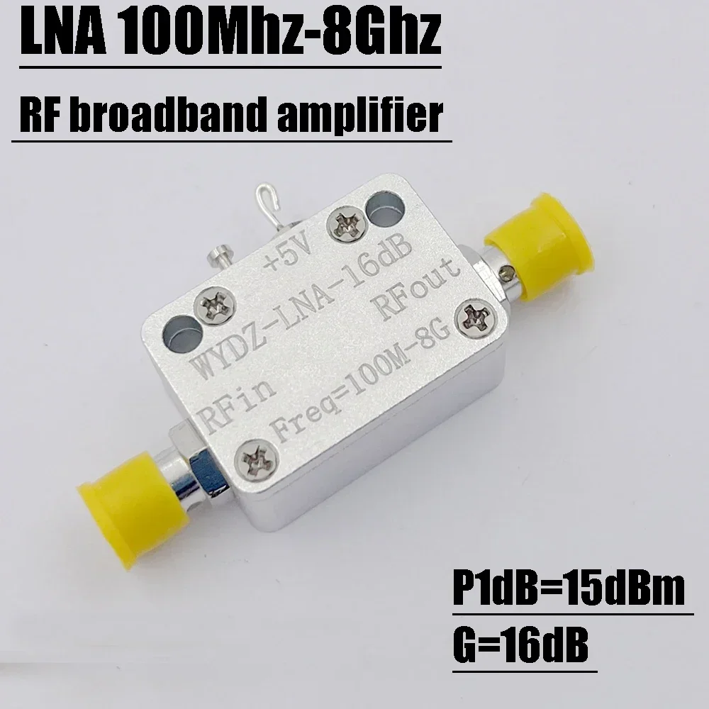 100Mhz-8Ghz 16DB LAN RF Broadband Amplifier Flatness Below Low Noise RF Amplifier F/ HAM Radio Receiver Mixer Driver Level