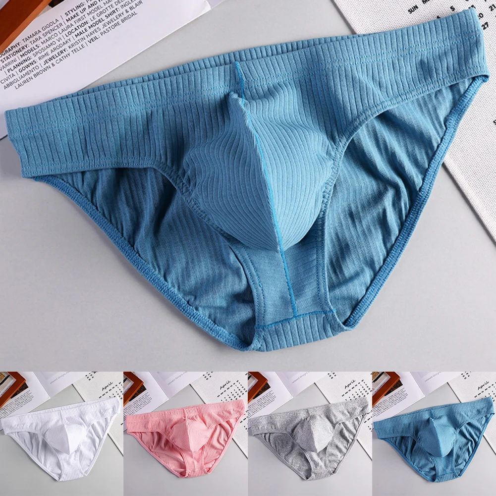 Breathable Low-waist Underwear Breathable U Convex Panties 2XL Cotton Briefs 5 Spandex 95 Cotton Brand New Threaded Design