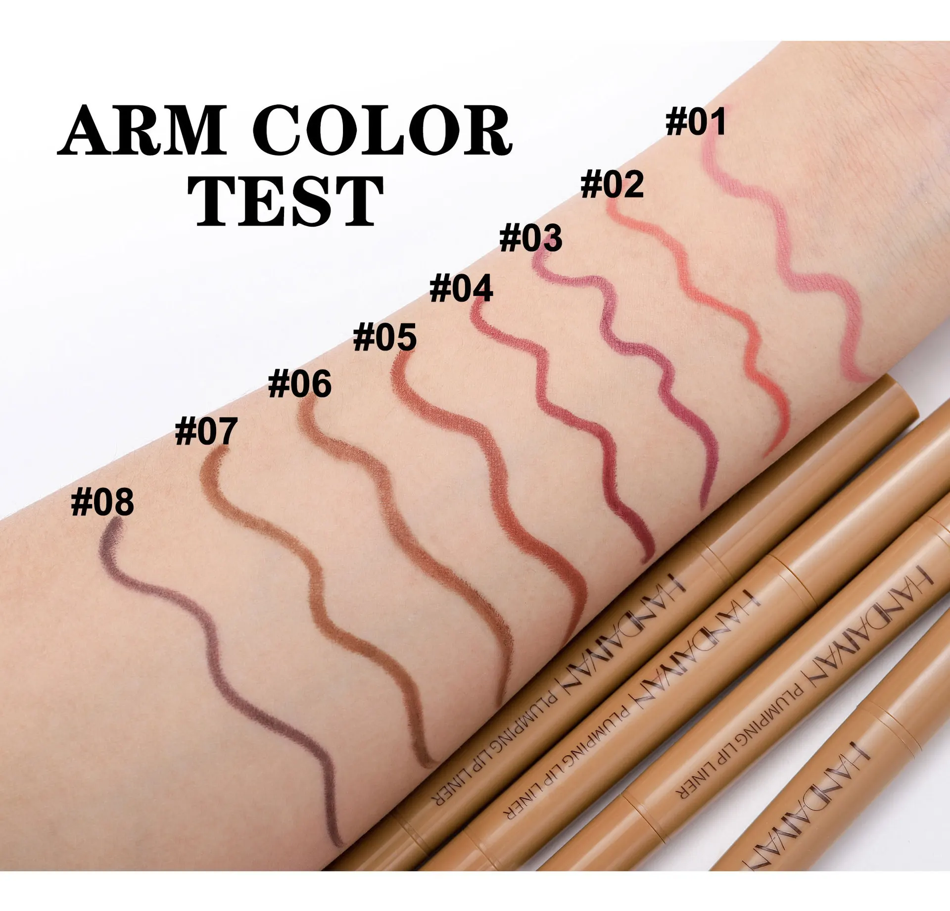 8 قطع من قلم تحديد الشفاه مع فرشاة مزدوجة الأطراف، مظهر طبيعي وسهل الاستخدام لأقلام أحمر الشفاه المحددة والشفاه ثلاثية الأبعاد #4