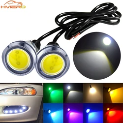 2Pcs 23MM Cars Eagle Eye Silver Shell DRL Led Daytime Running Lights LED 12V Backups Reversing Parking Signals Automobiles Lamps
