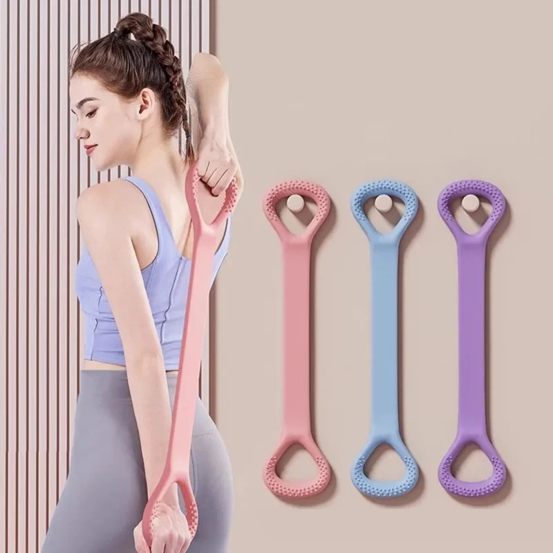 1 Pc 8-shaped Puller Yoga Auxiliary Household Elastic Band Fitness Equipment Open Shoulder Beauty Back Elastic Band